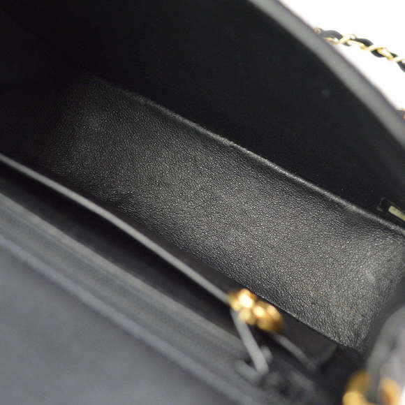 CHANEL Black Satin Mini Classic Square Flap Shoulder Bag 17 KK30069 - Picture 9 of 10